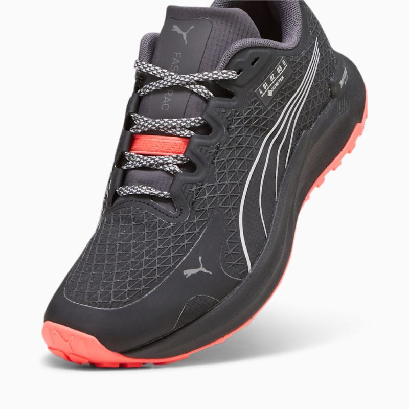 Puma | Women's SEASONS Fast-Trac NITRO GORE-TEX Running Shoes - Black-Fire Orchid