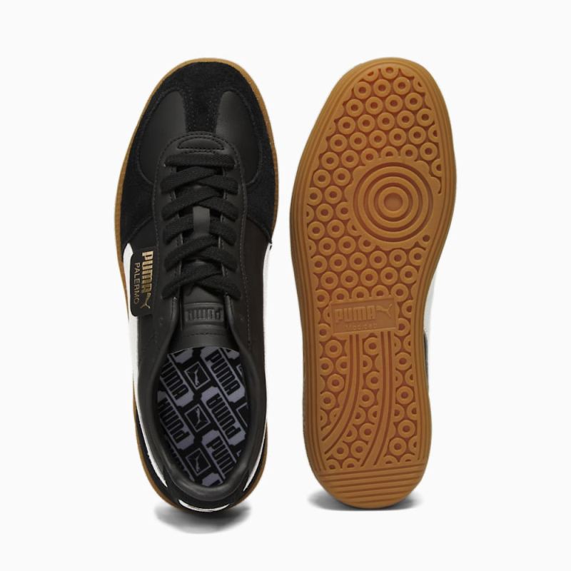 Puma | Men's Palermo Leather Sneakers - Black-Feather Gray-Gum