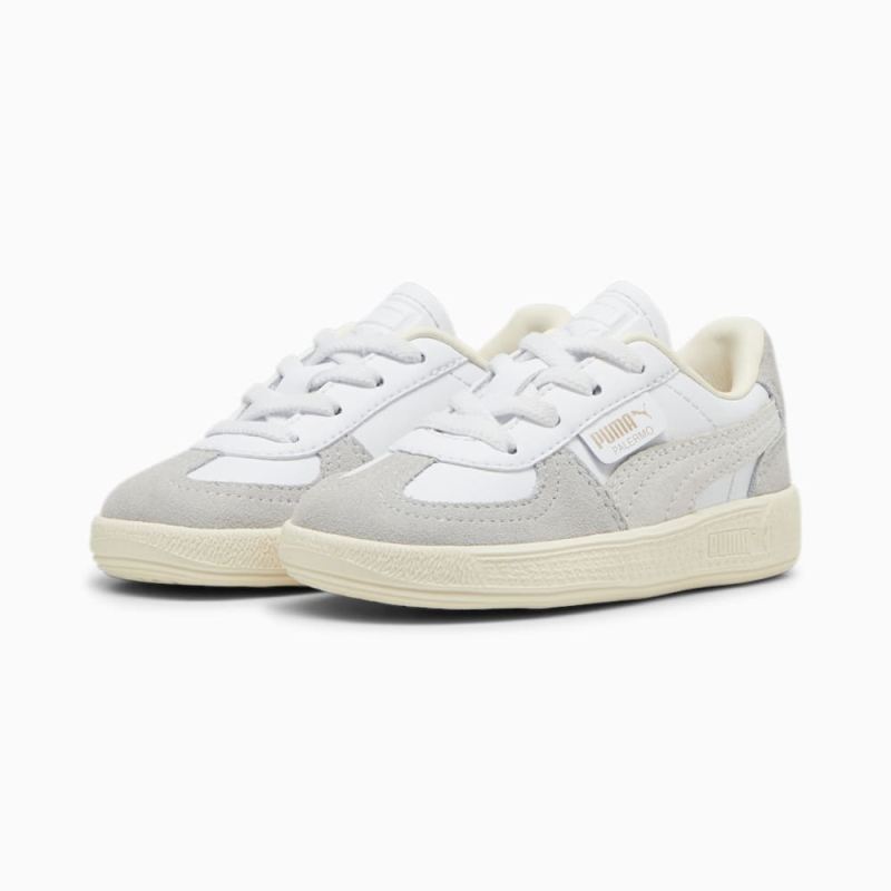 Puma | Girls Palermo Leather Toddlers Sneakers - White-Cool Light Gray-Sugared Almond