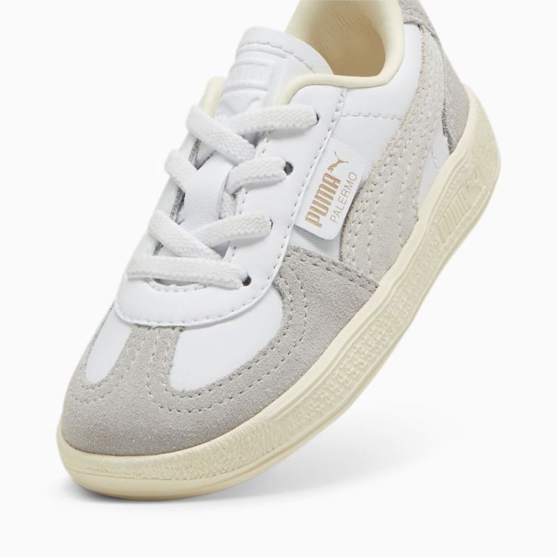 Puma | Girls Palermo Leather Toddlers Sneakers - White-Cool Light Gray-Sugared Almond