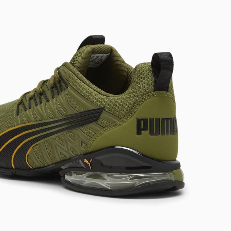 Puma | Men's Voltaic Evo Running Shoe - Olive Green-Black-Clementine