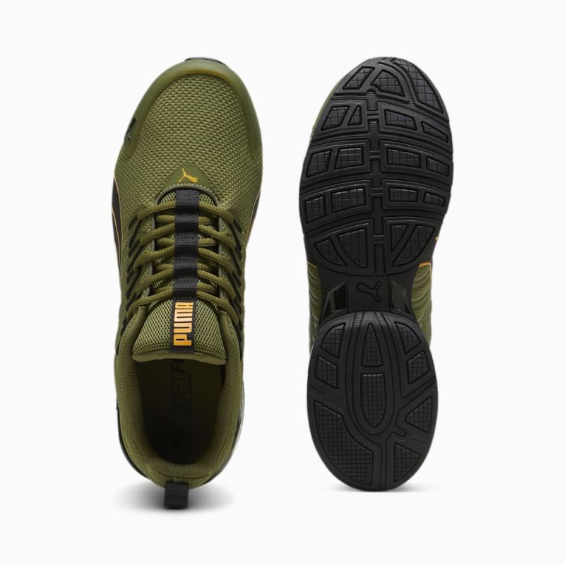 Puma | Men's Voltaic Evo Running Shoe - Olive Green-Black-Clementine