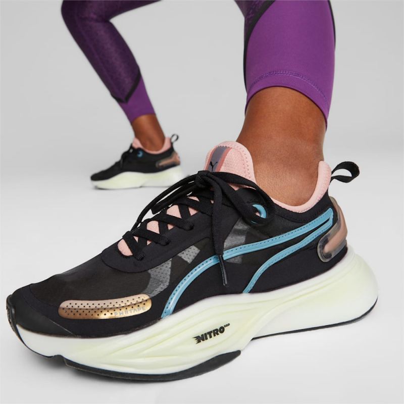 Puma | Women's PWR NITRO Squared Training Shoes - Black-Bold Blue-Future Pink