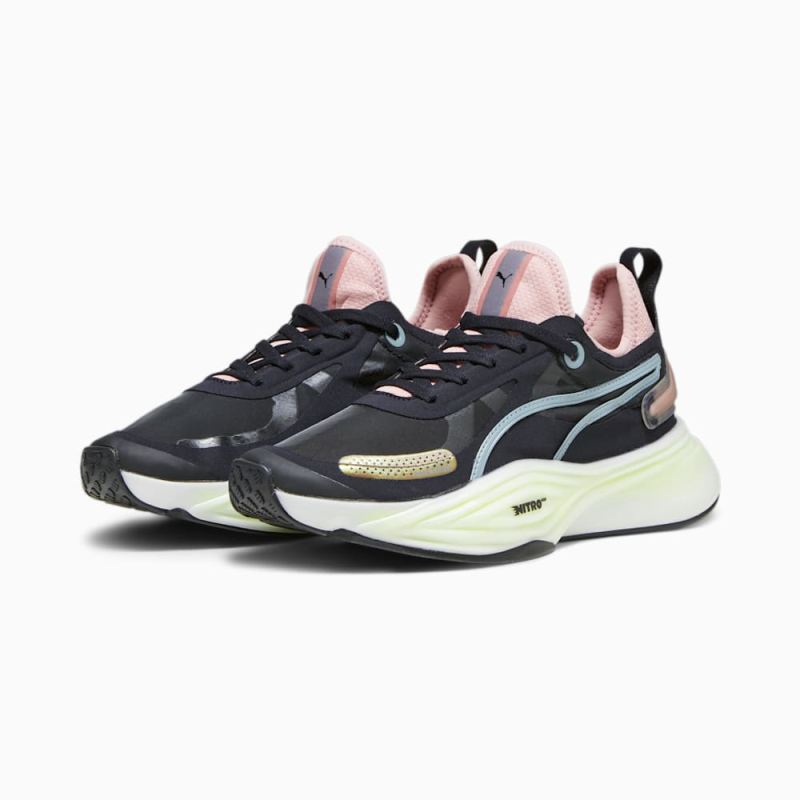 Puma | Women's PWR NITRO Squared Training Shoes - Black-Bold Blue-Future Pink