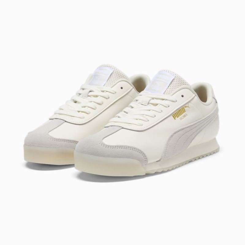 Puma | Men's Roma Classics Sneakers - Warm White-Sedate Gray-Gold