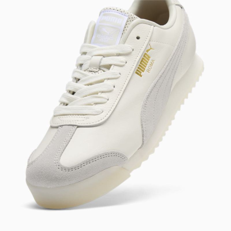 Puma | Men's Roma Classics Sneakers - Warm White-Sedate Gray-Gold