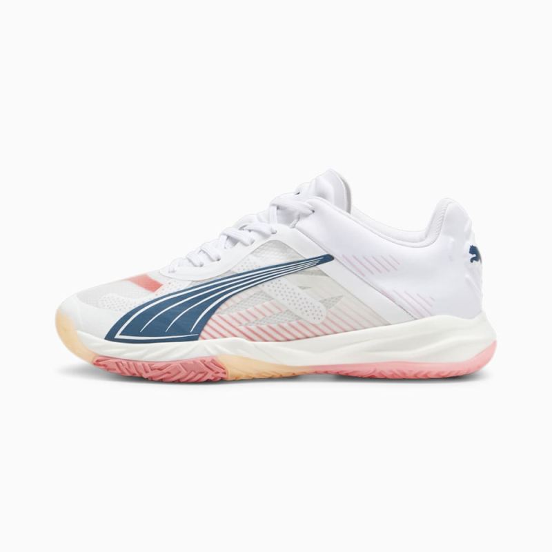 Puma | Women's Accelerate NITRO SQD Racquet Sports Shoes - White-Ocean Tropic-Passionfruit-Fizzy Melon