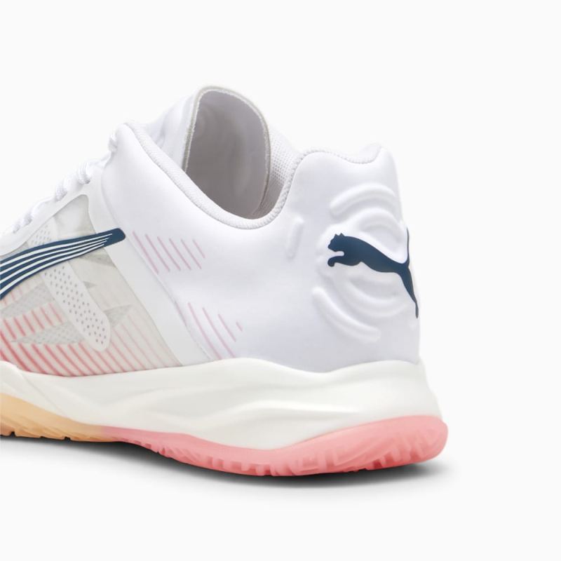 Puma | Women's Accelerate NITRO SQD Racquet Sports Shoes - White-Ocean Tropic-Passionfruit-Fizzy Melon