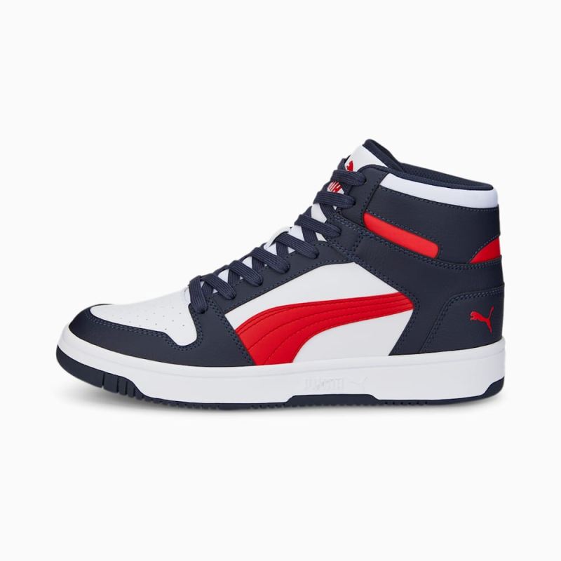 Puma | Men's Rebound LayUp Sneakers - Parisian Night-High Risk Red-White