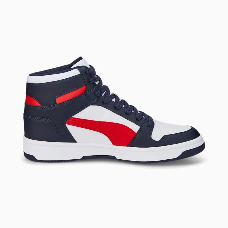 Puma | Men's Rebound LayUp Sneakers - Parisian Night-High Risk Red-White