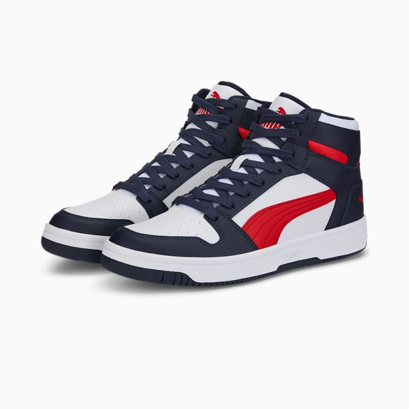 Puma | Men's Rebound LayUp Sneakers - Parisian Night-High Risk Red-White