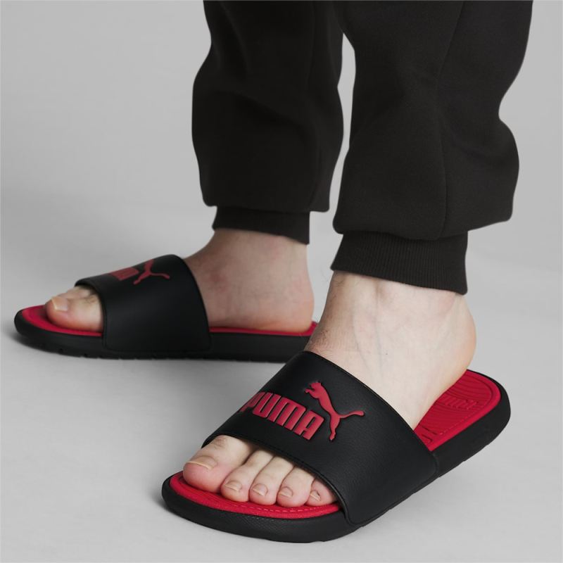 Puma | Men's Cool Cat 2.0 Slides - Black-Red-Red