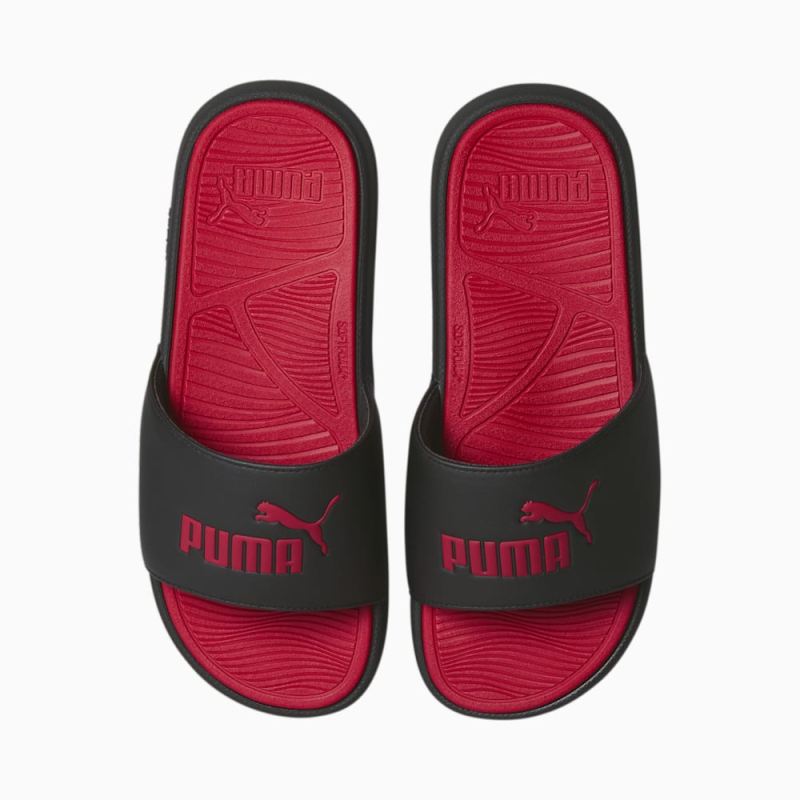 Puma | Men's Cool Cat 2.0 Slides - Black-Red-Red