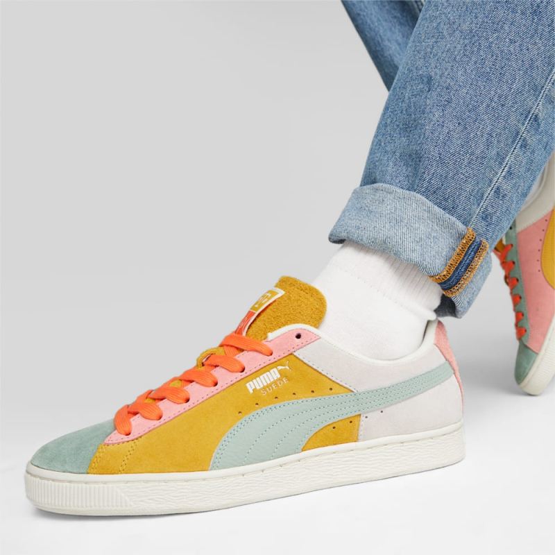 Puma | Men's Suede Icons Of Unity Sneakers - Warm White-Yellow Sizzle