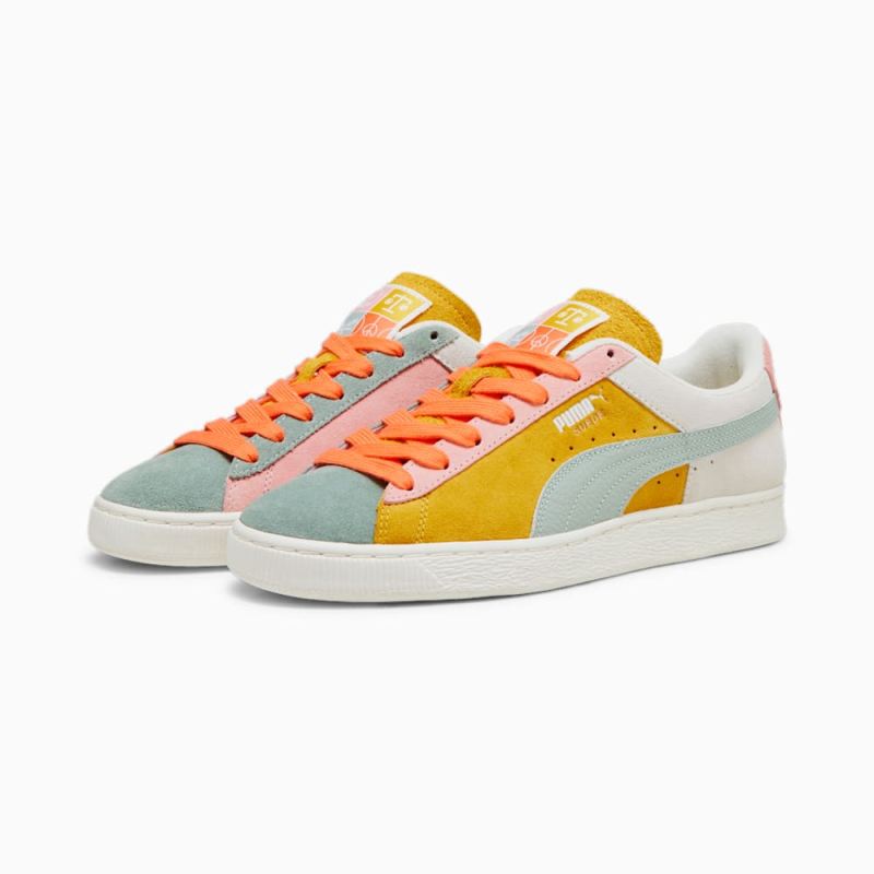 Puma | Men's Suede Icons Of Unity Sneakers - Warm White-Yellow Sizzle