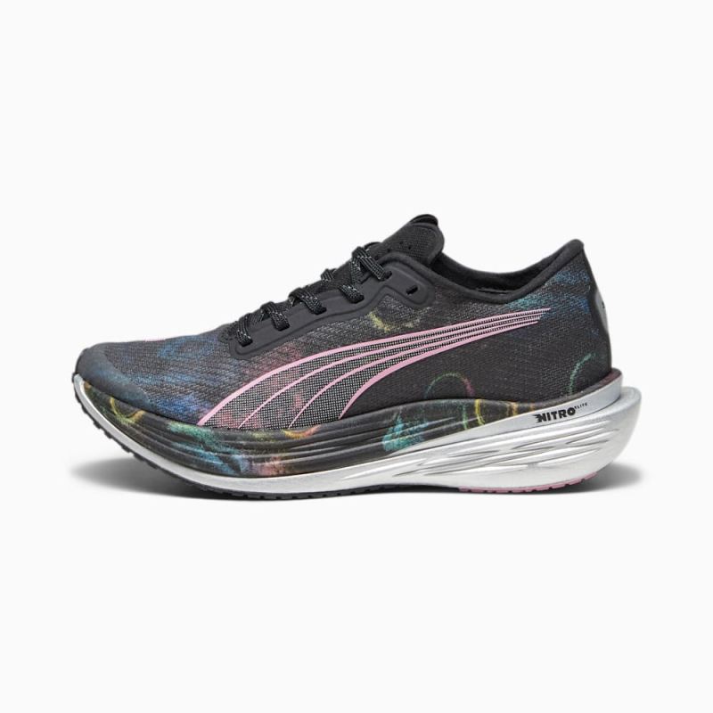 Puma | Women's Deviate NITRO Elite 2 'Marathon Series' Running Shoes - Black-Strawberry Burst-Yellow Blaze