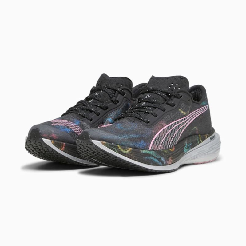 Puma | Women's Deviate NITRO Elite 2 'Marathon Series' Running Shoes - Black-Strawberry Burst-Yellow Blaze