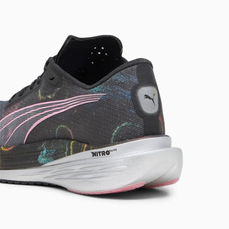 Puma | Women's Deviate NITRO Elite 2 'Marathon Series' Running Shoes - Black-Strawberry Burst-Yellow Blaze