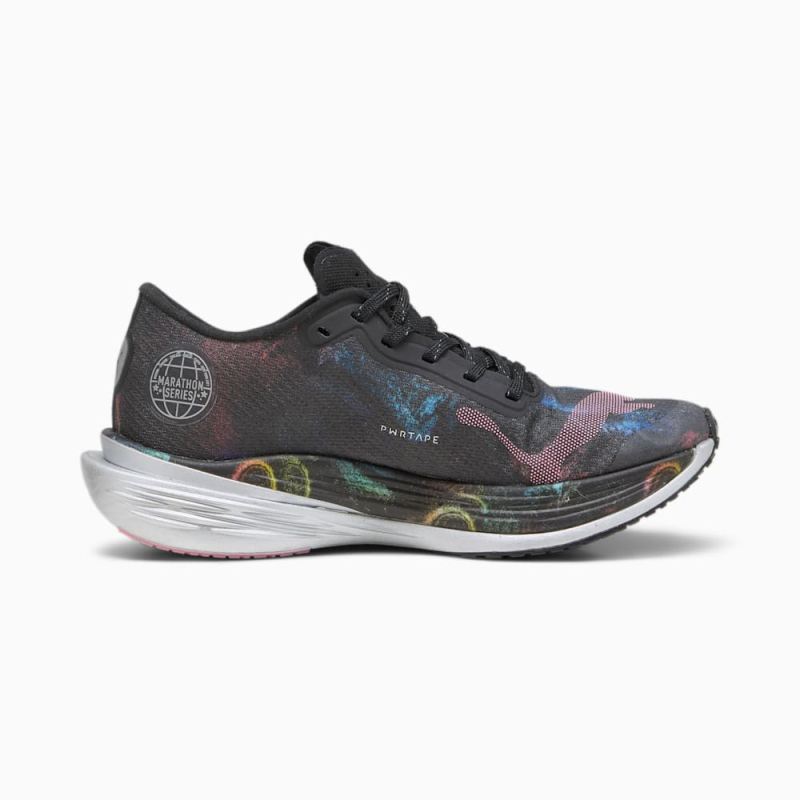 Puma | Women's Deviate NITRO Elite 2 'Marathon Series' Running Shoes - Black-Strawberry Burst-Yellow Blaze