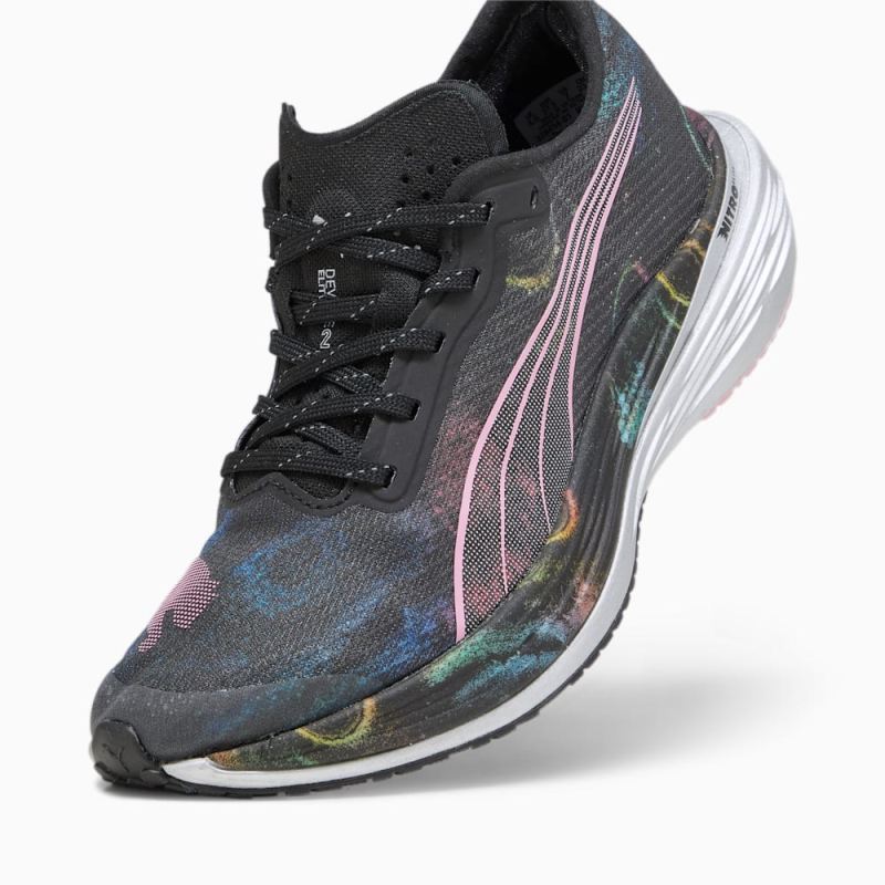 Puma | Women's Deviate NITRO Elite 2 'Marathon Series' Running Shoes - Black-Strawberry Burst-Yellow Blaze