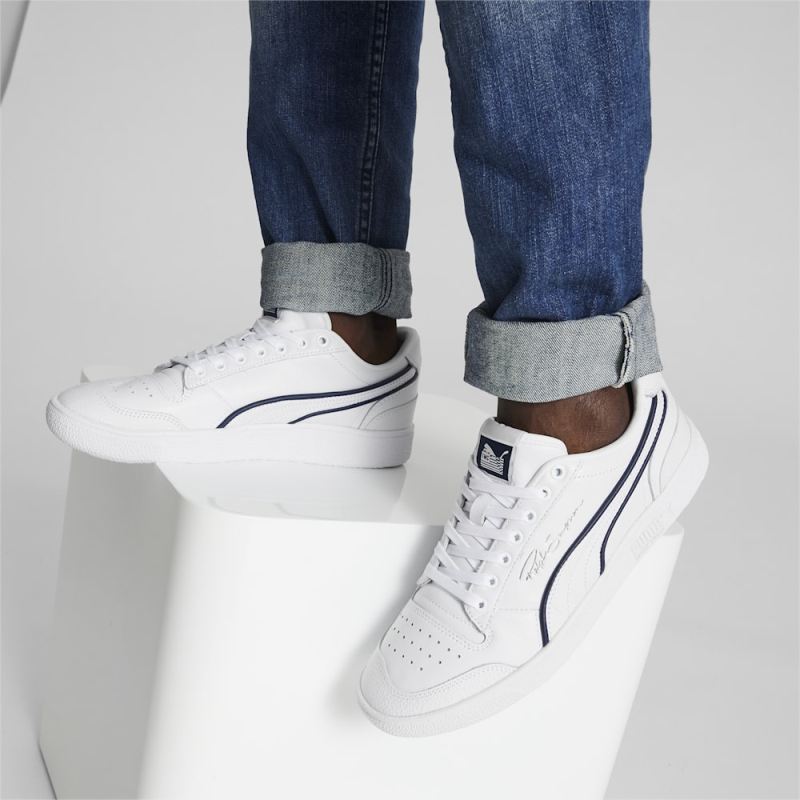 Puma | Men's x TMC Ralph Sampson All Star Sneakers - White-Navy-Silver