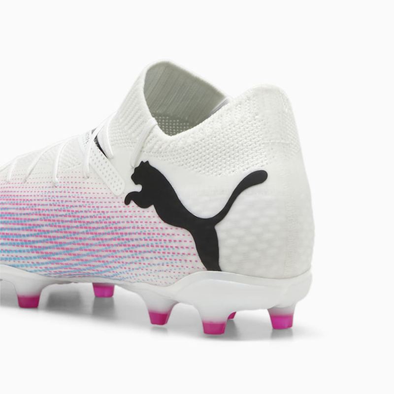 Puma | Men's FUTURE 7 PRO FG/AG Soccer Cleats - White-Black-Poison Pink