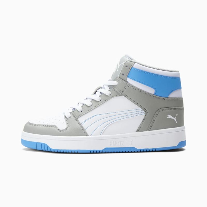 Puma | Men's Rebound LayUp Sneakers - High Rise-White-Ocean Dive