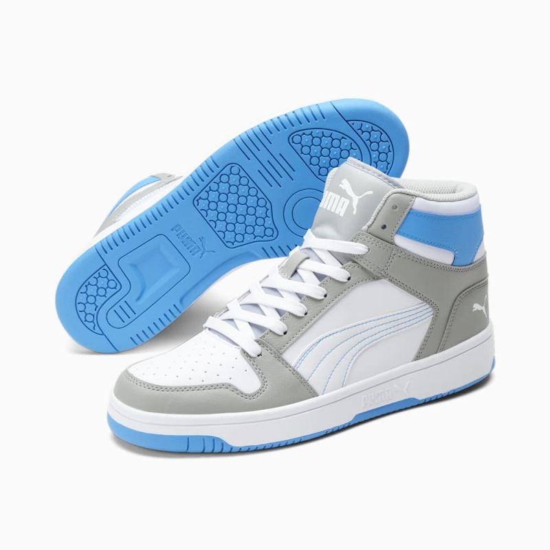 Puma | Men's Rebound LayUp Sneakers - High Rise-White-Ocean Dive