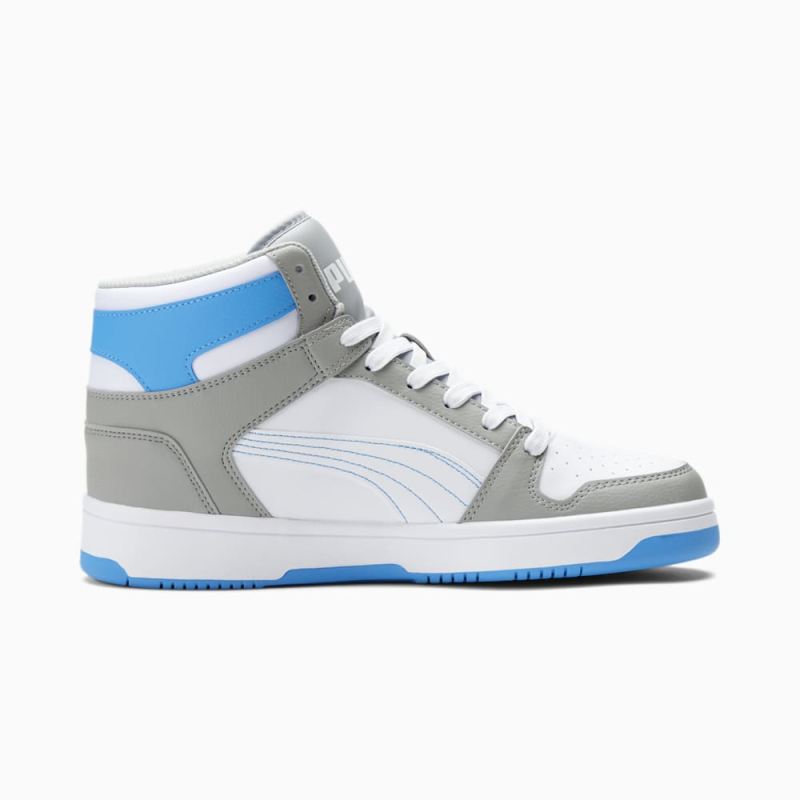 Puma | Men's Rebound LayUp Sneakers - High Rise-White-Ocean Dive