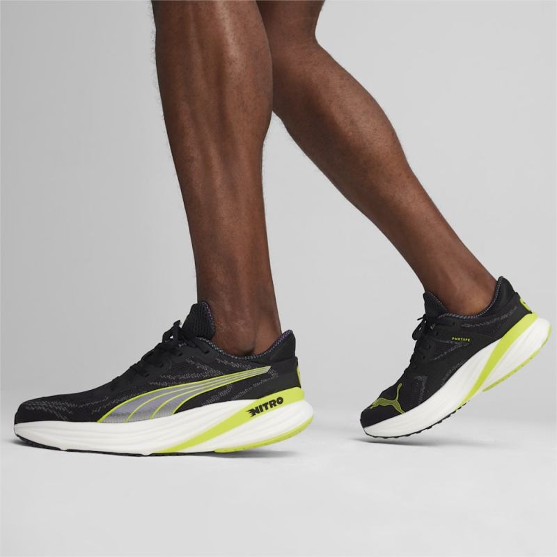 Puma | Men's Magnify NITRO 2 Running Shoes - Black-Lime Pow