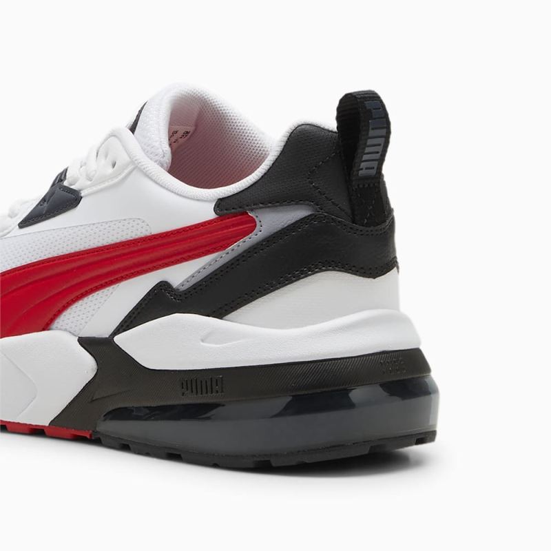 Puma | Men's Vis2K Wide Sneakers - White-For All Time Red-Black