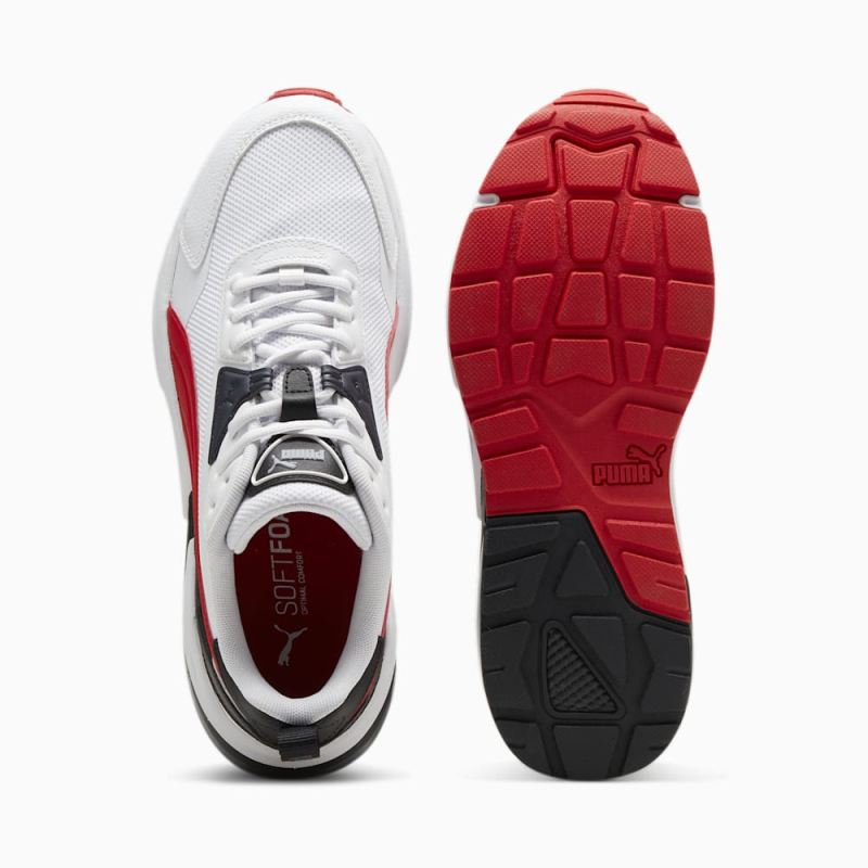 Puma | Men's Vis2K Wide Sneakers - White-For All Time Red-Black