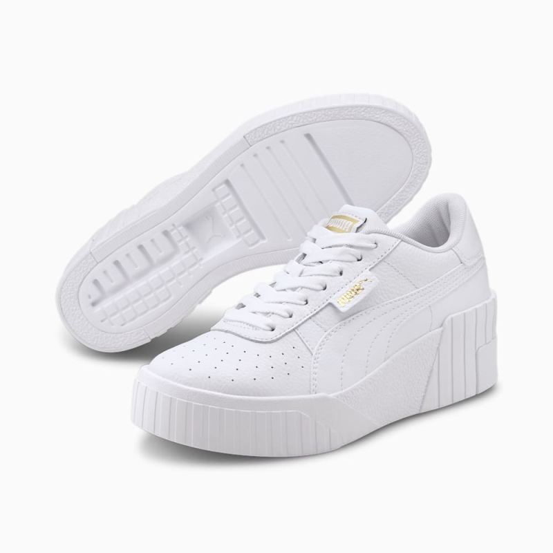 Puma | Women's Cali Wedge Sneakers - White-White