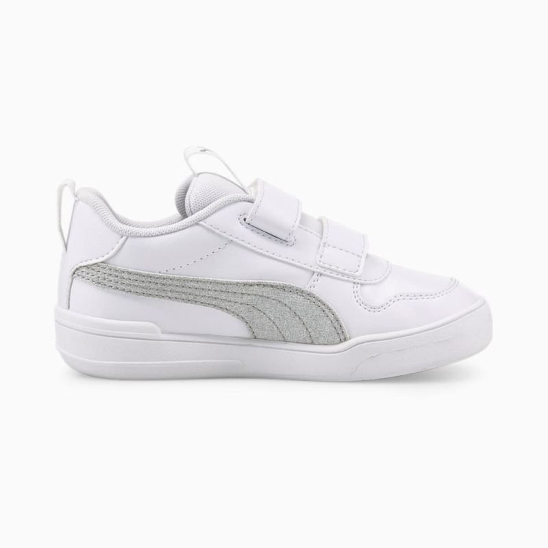 Puma | Girls Multiflex Glitz Formstrip Little Kids Sneakers - White-Silver