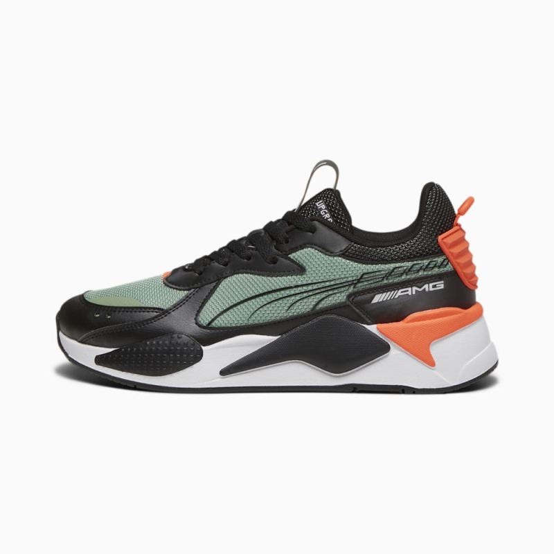 Puma | Men's Mercedes AMG-Petronas F1 RS-X Motorsport Shoes - Black-Dusty Green-Neon Sun - Click Image to Close