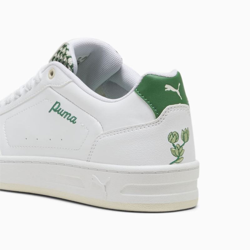 Puma | Women's Court Classy Blossom Sneakers - White-Archive Green