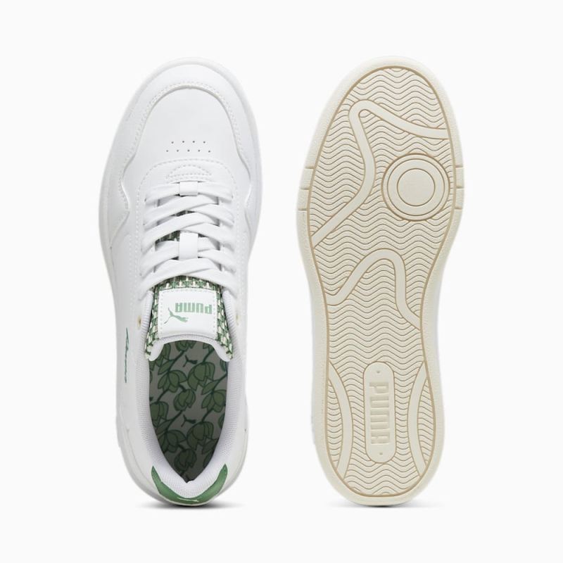 Puma | Women's Court Classy Blossom Sneakers - White-Archive Green