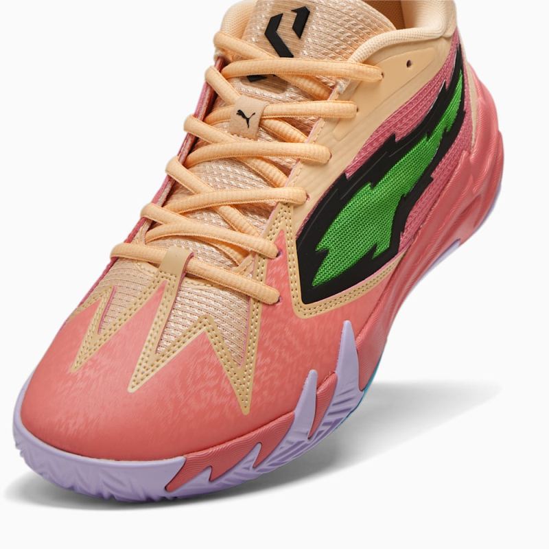 Puma | Men's Scoot Zeros Georgia Peach Basketball Shoes - Passionfruit-Green-Peach Fizz