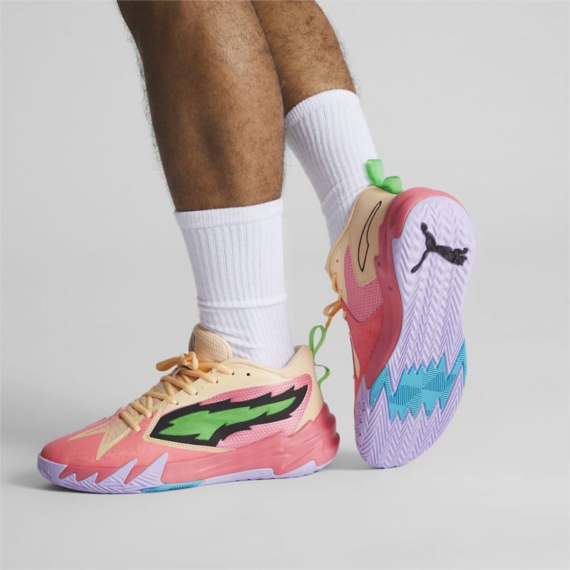 Puma | Men's Scoot Zeros Georgia Peach Basketball Shoes - Passionfruit-Green-Peach Fizz