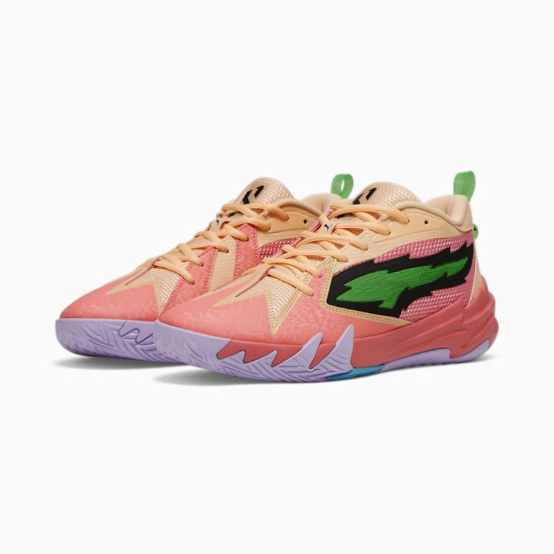 Puma | Men's Scoot Zeros Georgia Peach Basketball Shoes - Passionfruit-Green-Peach Fizz