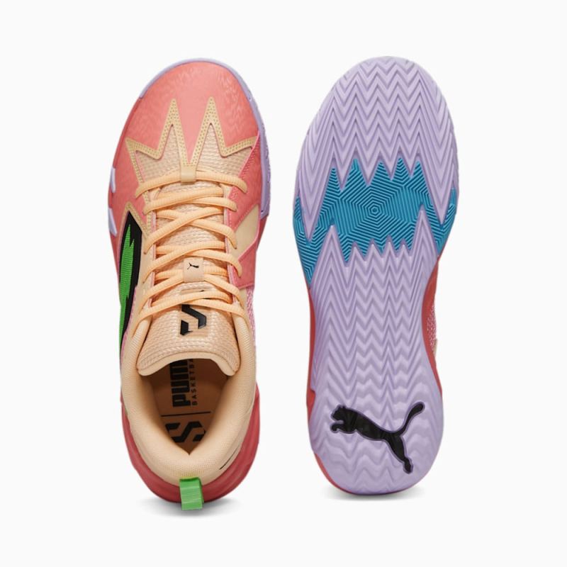 Puma | Men's Scoot Zeros Georgia Peach Basketball Shoes - Passionfruit-Green-Peach Fizz