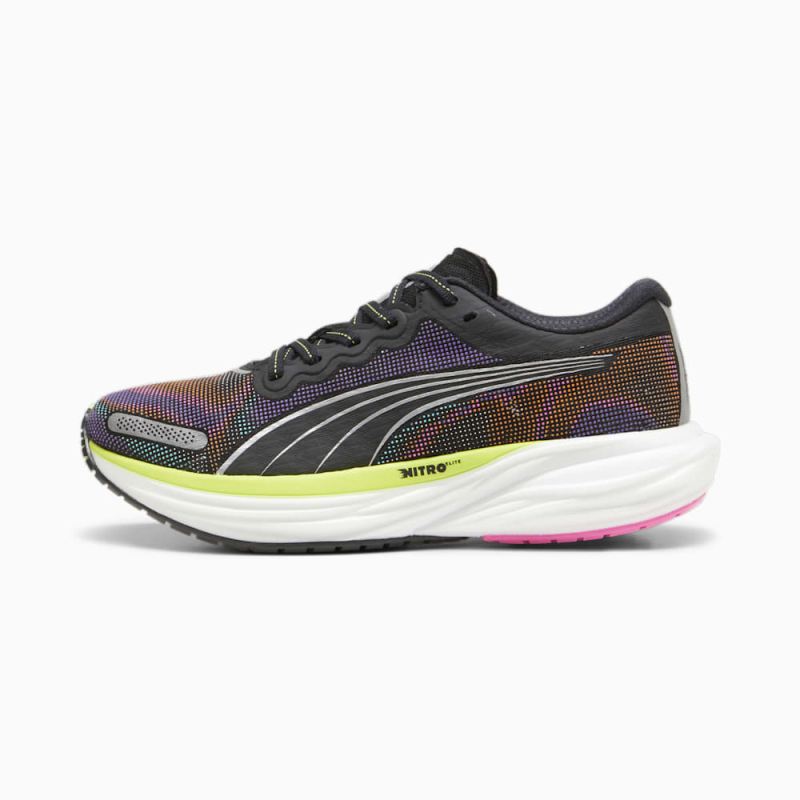 Puma | Women's Deviate NITRO 2 Running Shoes - Black-Lime Pow-Poison Pink