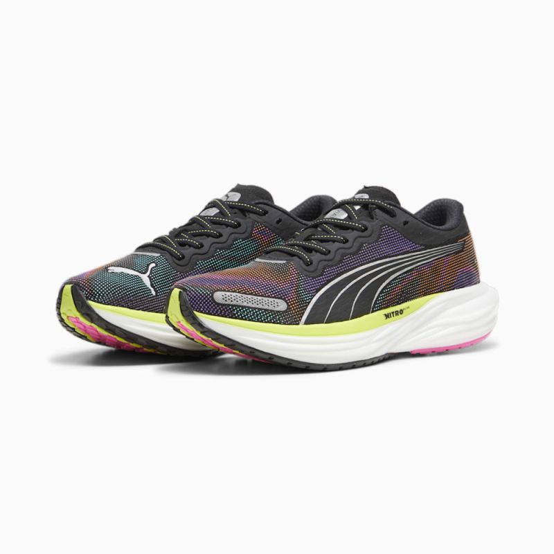 Puma | Women's Deviate NITRO 2 Running Shoes - Black-Lime Pow-Poison Pink