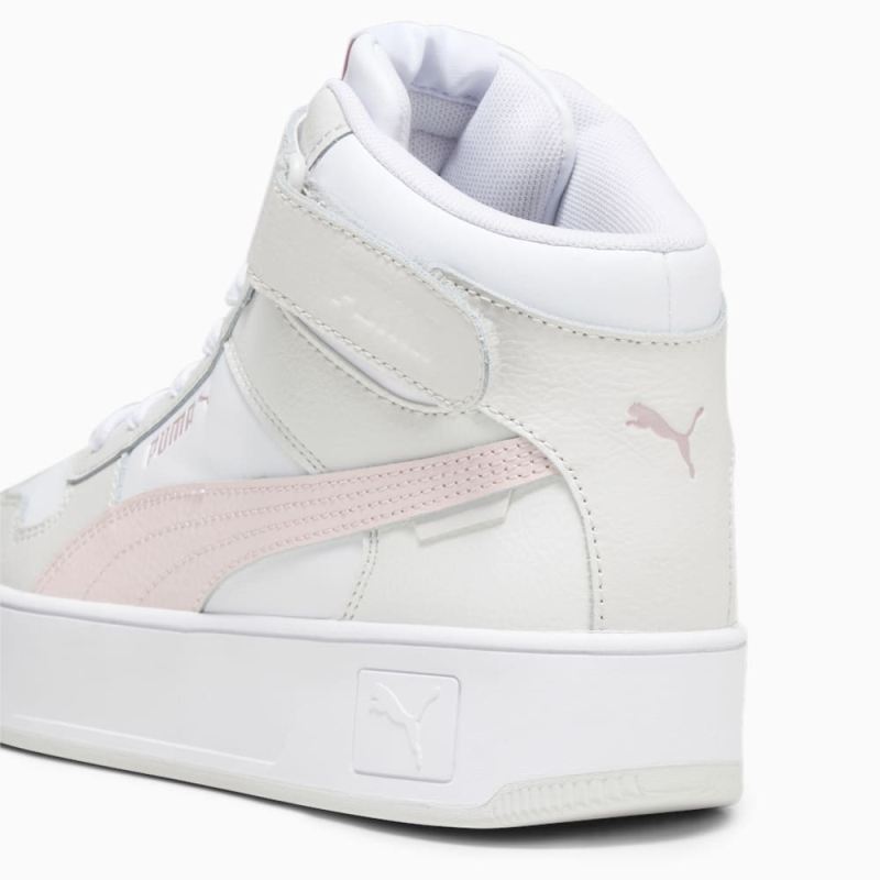 Puma | Women's Carina Street Mid Sneakers - White-Frosty Pink-Feather Gray