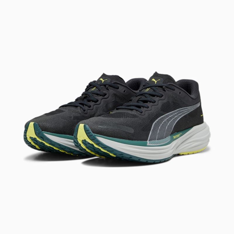 Puma | Men's Deviate NITRO 2 WTRepel Running Shoes - Black-Yellow Burst-Malachite