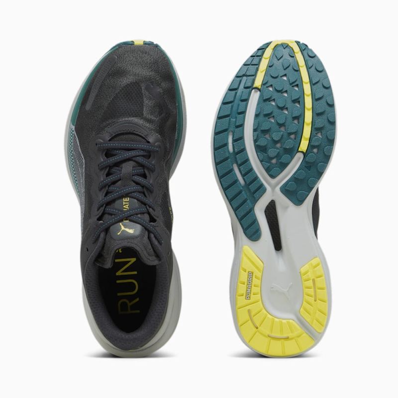 Puma | Men's Deviate NITRO 2 WTRepel Running Shoes - Black-Yellow Burst-Malachite