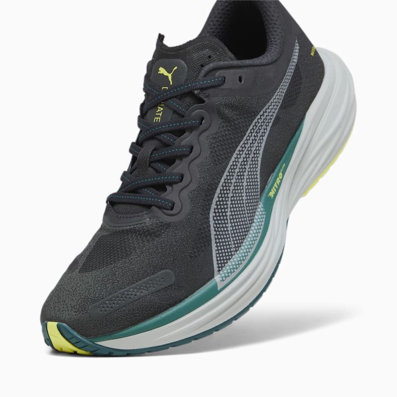 Puma | Men's Deviate NITRO 2 WTRepel Running Shoes - Black-Yellow Burst-Malachite