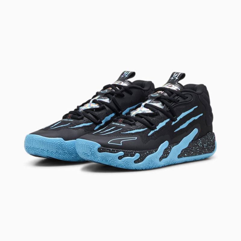 Puma | Men's x LAMELO BALL MB.03 Blue Hive Basketball Shoes - Black-Bright Aqua