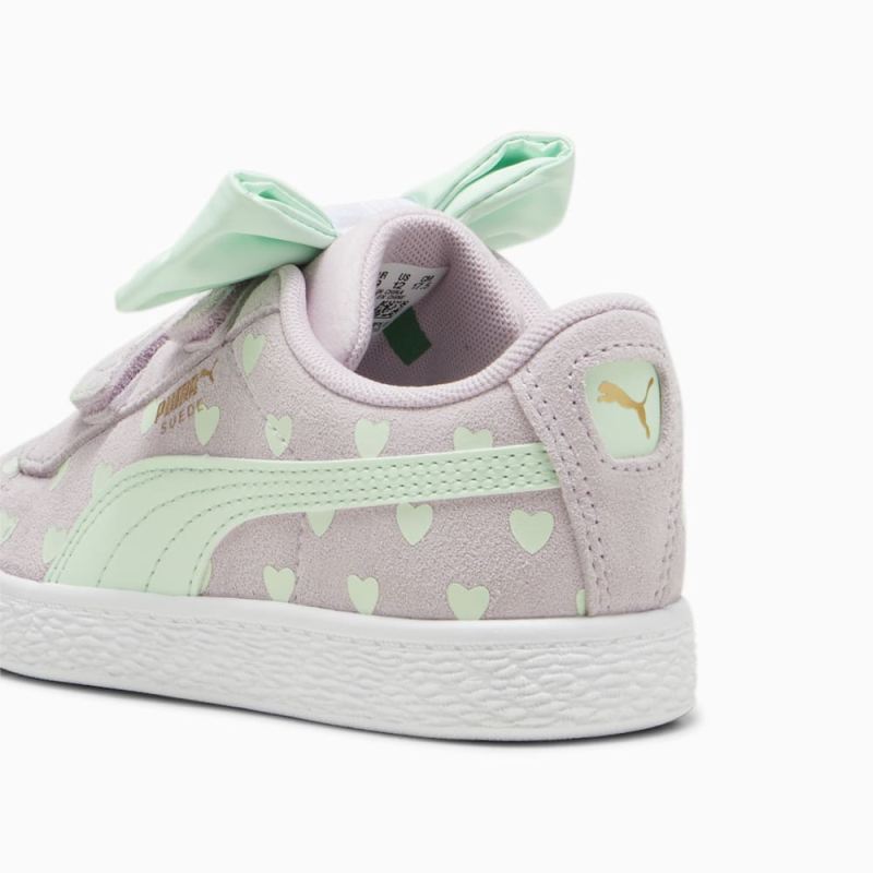 Puma | Girls Suede Classic Re-Bow Little Kids Shoes - Grape Mist-Fresh Mint