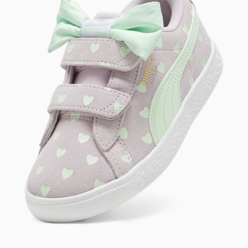 Puma | Girls Suede Classic Re-Bow Little Kids Shoes - Grape Mist-Fresh Mint